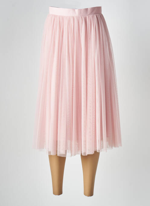 Jupe mi-longue coupe évasée rose BIANCO EVENTO femme