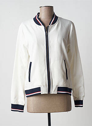 Blouson effet matière satinée blanc PAUL BRIAL femme