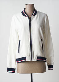 Blouson effet matière satinée blanc PAUL BRIAL femme
