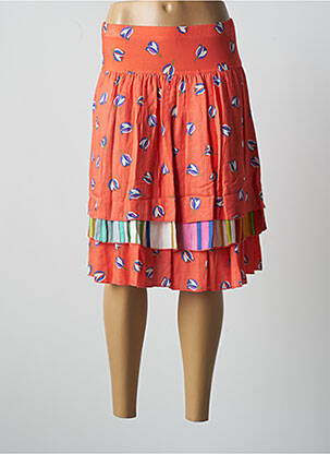 Jupe mi-longue coupe évasée orange PAUL BRIAL femme