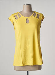 T-shirt stretch manches courtes jaune MALOKA femme