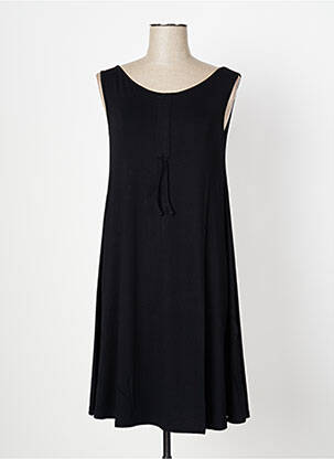 Robe mi-longue sans manche sans manche noir MALOKA femme