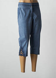 Pantacourt coupe droite taille normale bleu MALOKA femme