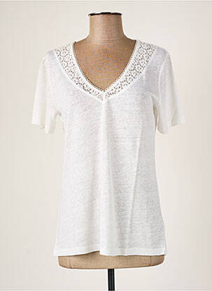 Top coupe fluide manches courtes blanc MALOKA femme
