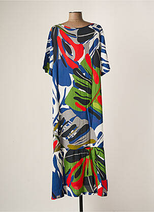 Robe longue imprimé fantaisie manches courtes vert G!OZE femme