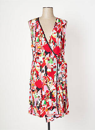 Robe courte sans manche sans manche rouge MALOKA femme
