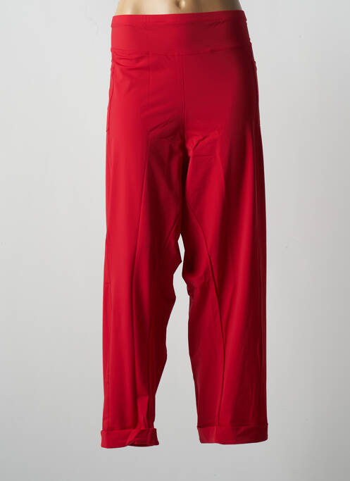 Pantalon large tissage popeline taille normale rouge MALOKA femme