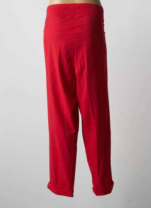 Pantalon large tissage popeline taille normale rouge MALOKA femme