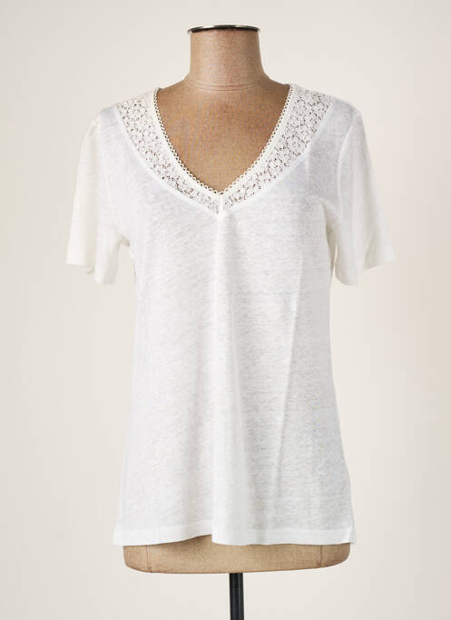 Top coupe fluide manches courtes blanc MALOKA femme