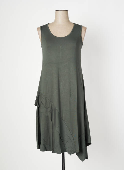 Robe mi-longue vert MALOKA pour femme