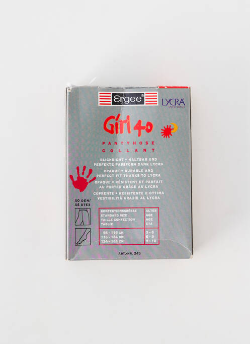 Collants noir ERGEE pour fille