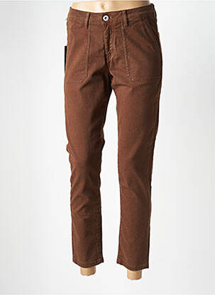 Pantalon 7/8 taille haute taille haute marron DENIM STUDIO femme