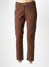 Pantalon 7/8 taille haute taille haute marron DENIM STUDIO femme