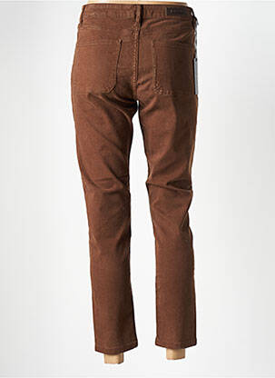 Pantalon 7/8 taille haute taille haute marron DENIM STUDIO femme