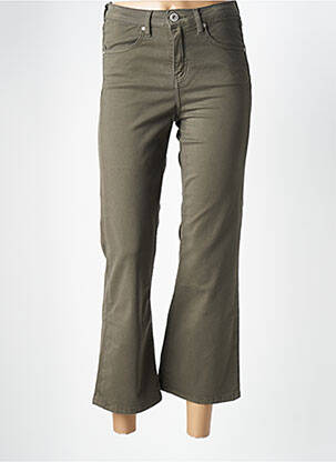 Pantalon 7/8 taille haute taille haute vert DENIM STUDIO femme