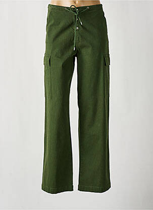 Pantalon large tissage popeline taille haute vert RAGDOLL femme