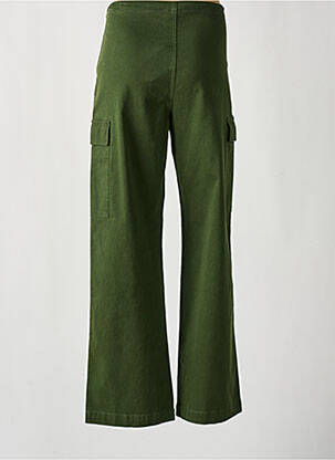 Pantalon large tissage popeline taille haute vert RAGDOLL femme