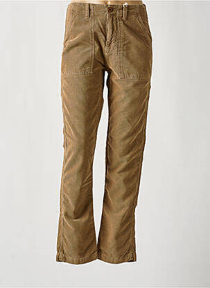 Pantalon chino fermeture zippée sous rabat boutonné taille haute beige HARTFORD femme