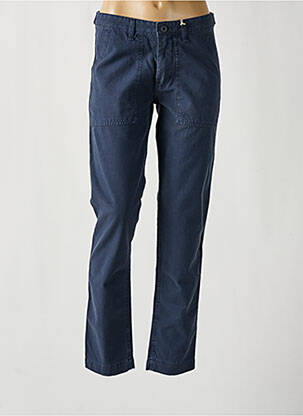 Pantalon droit tissage popeline taille normale bleu HARTFORD femme