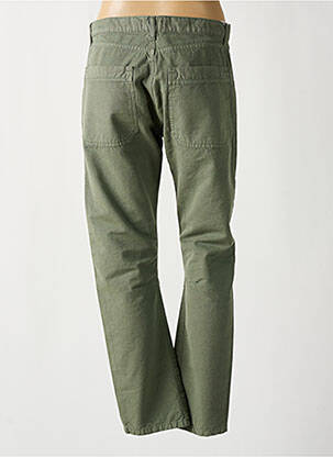 Pantalon droit tissage popeline taille haute vert ACQUAVERDE femme
