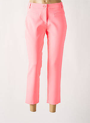 Pantalon 7/8 fermeture zippée sous rabat boutonné taille normale rose MODETROTTER femme