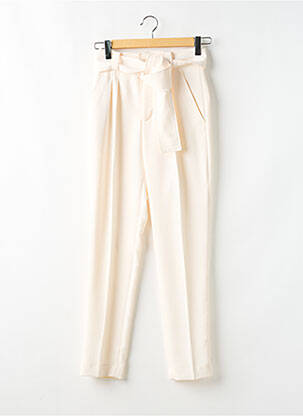 Pantalon droit taille à pinces taille haute beige BA&SH femme