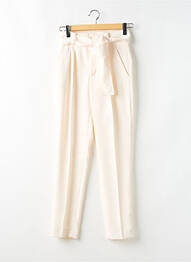 Pantalon droit taille à pinces taille haute beige BA&SH femme