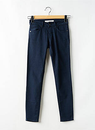 Pantalon slim tissage popeline taille normale bleu FIVE femme