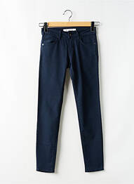 Pantalon slim tissage popeline taille normale bleu FIVE femme