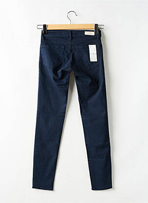 Pantalon slim tissage popeline taille normale bleu FIVE femme