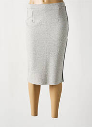 Jupe mi-longue taille haute gris MAJESTIC FILATURES femme