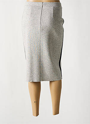 Jupe mi-longue taille haute gris MAJESTIC FILATURES femme