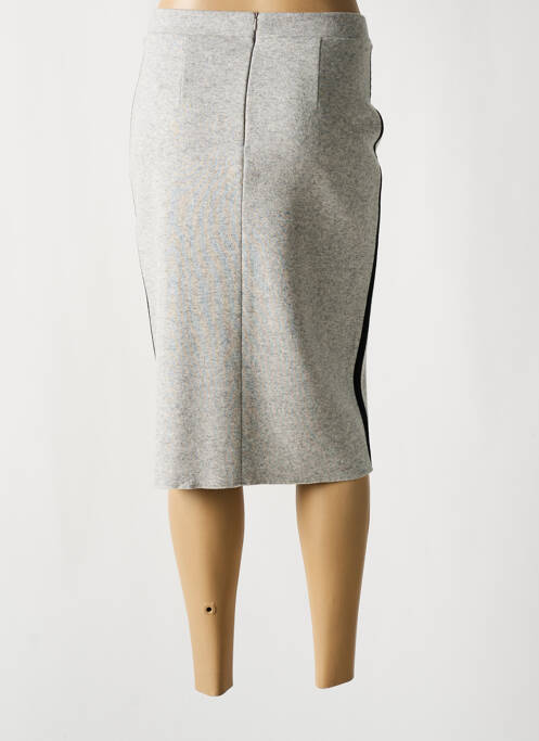 Jupe mi-longue gris MAJESTIC FILATURES pour femme