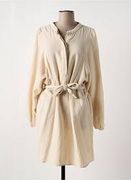 Robe mi-longue manches longues manches longues beige ACQUAVERDE femme