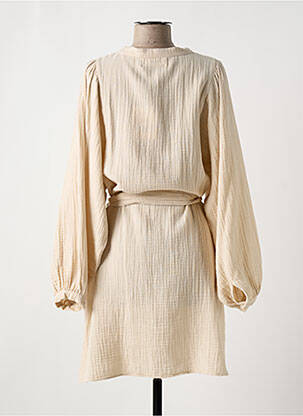 Robe mi-longue manches longues manches longues beige ACQUAVERDE femme