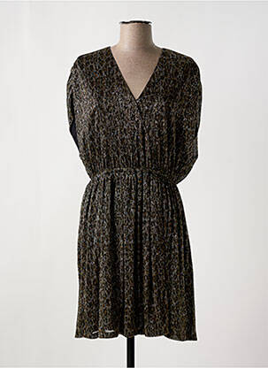 Robe courte coupe évasée manches courtes noir PABLO femme