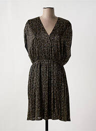Robe courte coupe évasée manches courtes noir PABLO femme