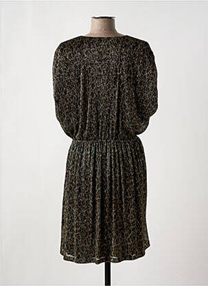 Robe courte coupe évasée manches courtes noir PABLO femme