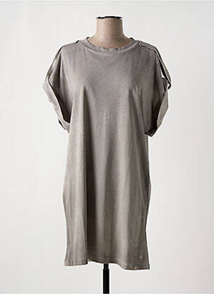 Robe mi-longue manches courtes manches courtes gris NOTSHY femme