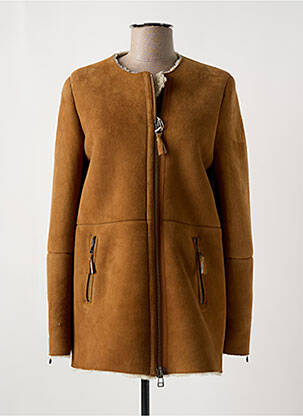 Veste en cuir poches marron HARTFORD femme