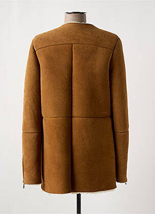 Veste en cuir poches marron HARTFORD femme