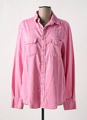 Chemisier tissage popeline manches longues rose ACQUAVERDE femme