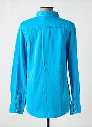Chemisier tissage popeline manches longues bleu ACQUAVERDE femme