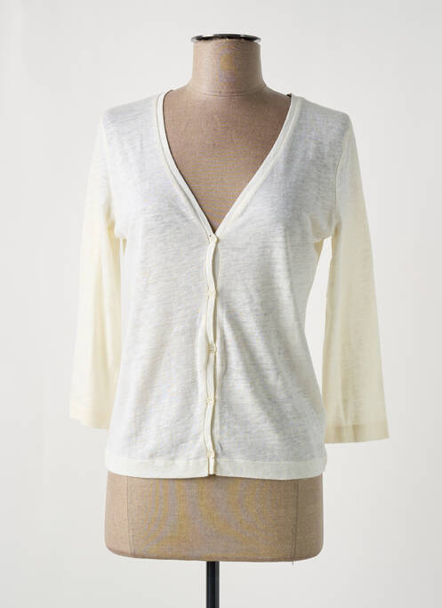 Gilet manches longues beige MAJESTIC FILATURES pour femme