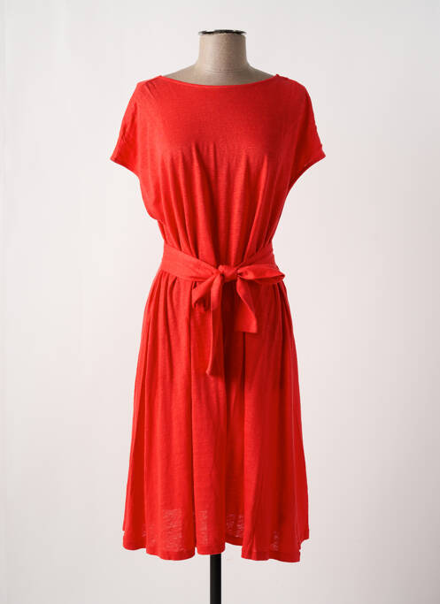 Robe mi-longue rouge MAJESTIC FILATURES pour femme