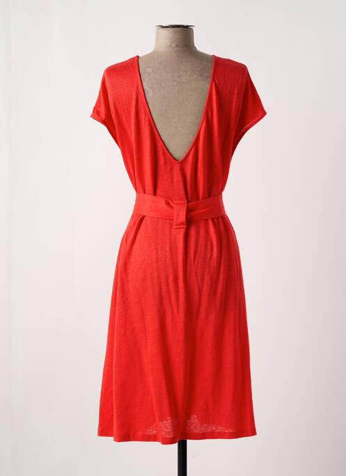 Robe mi-longue rouge MAJESTIC FILATURES pour femme