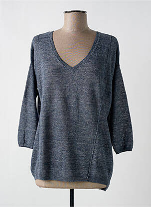 Pull coupe droite manches 3/4 gris HARTFORD femme