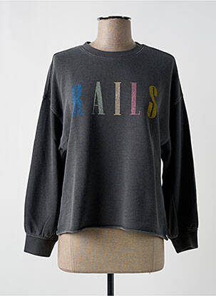 Sweat-shirt sérigraphie manches longues gris RAILS femme