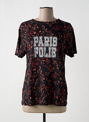T-shirt imprimé fantaisie manches courtes noir BA&SH femme