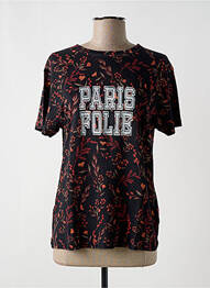 T-shirt imprimé fantaisie manches courtes noir BA&SH femme